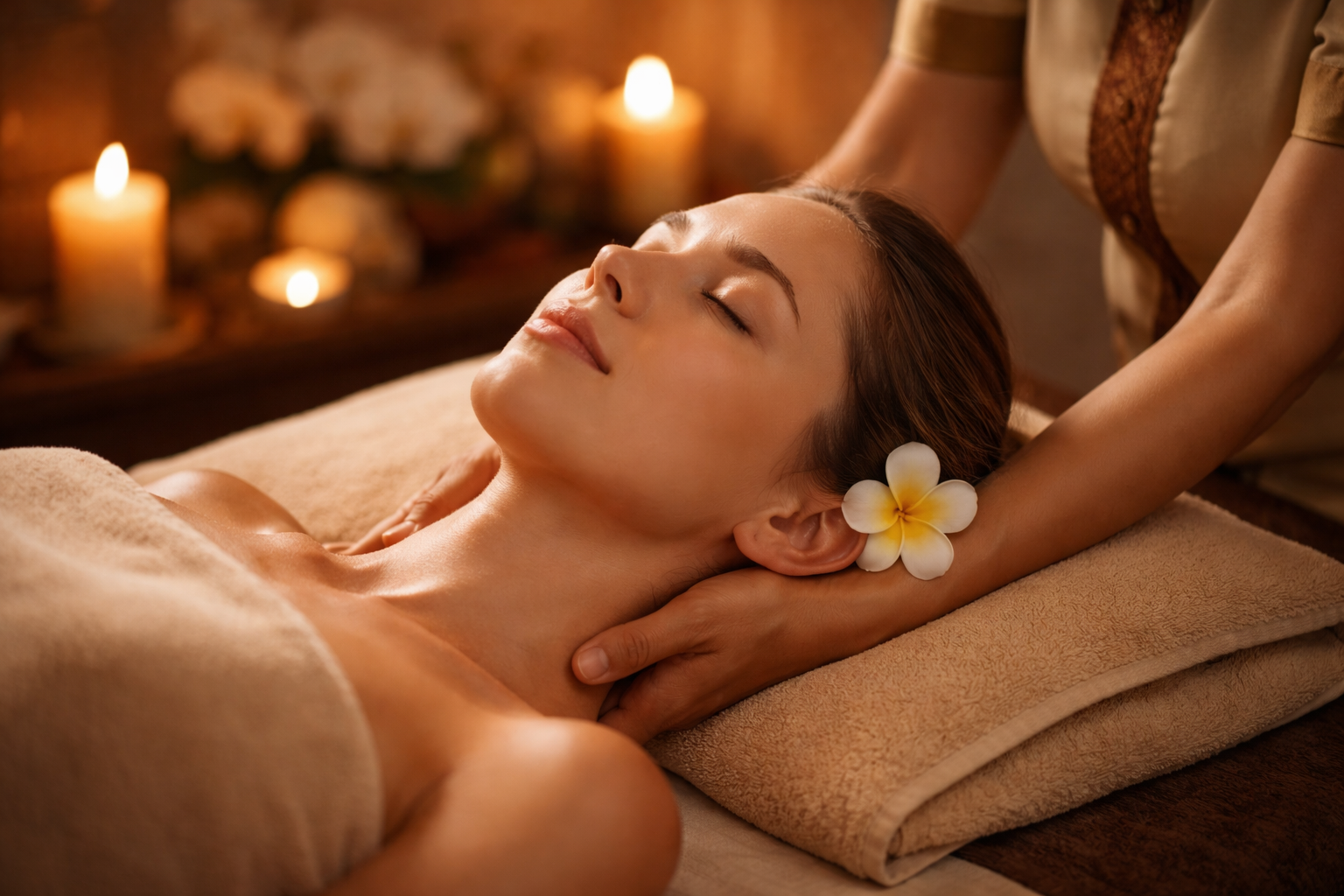 Kopf Nacken Massage zur Linderung von Verspannungen